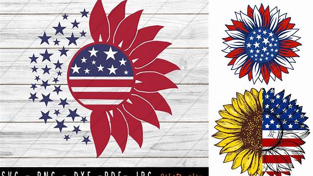 47+ Sunflower American Flag Svg