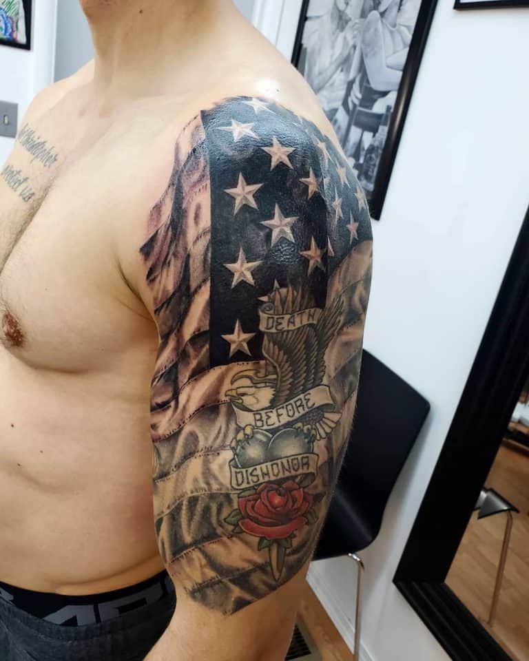 American Flag For Arm Tattoo