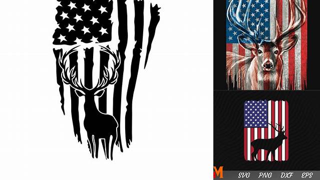 Deer us flag american flag Royalty Free Vector Image