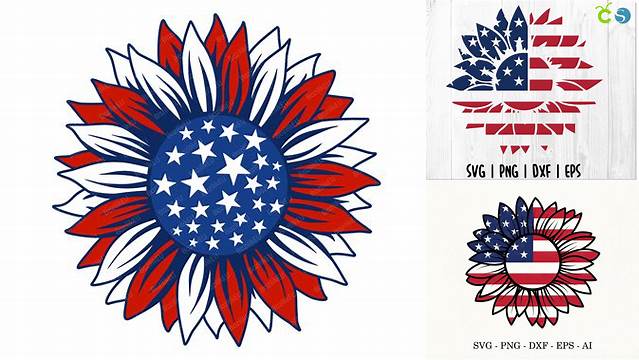 Sunflower American Flag Svg Files For Silhouette Files For Cricut Svg
