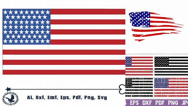 Flag Svg Us Flag Svg Clipart USA Flag American Flag Dxf USA Flag