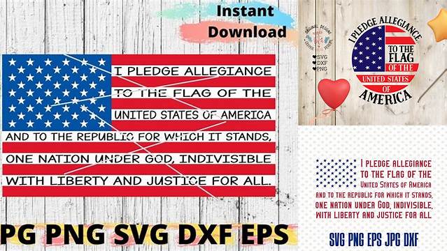 Pledge Of Allegiance SVG American Flag SVG Patriotic SVG | Etsy
