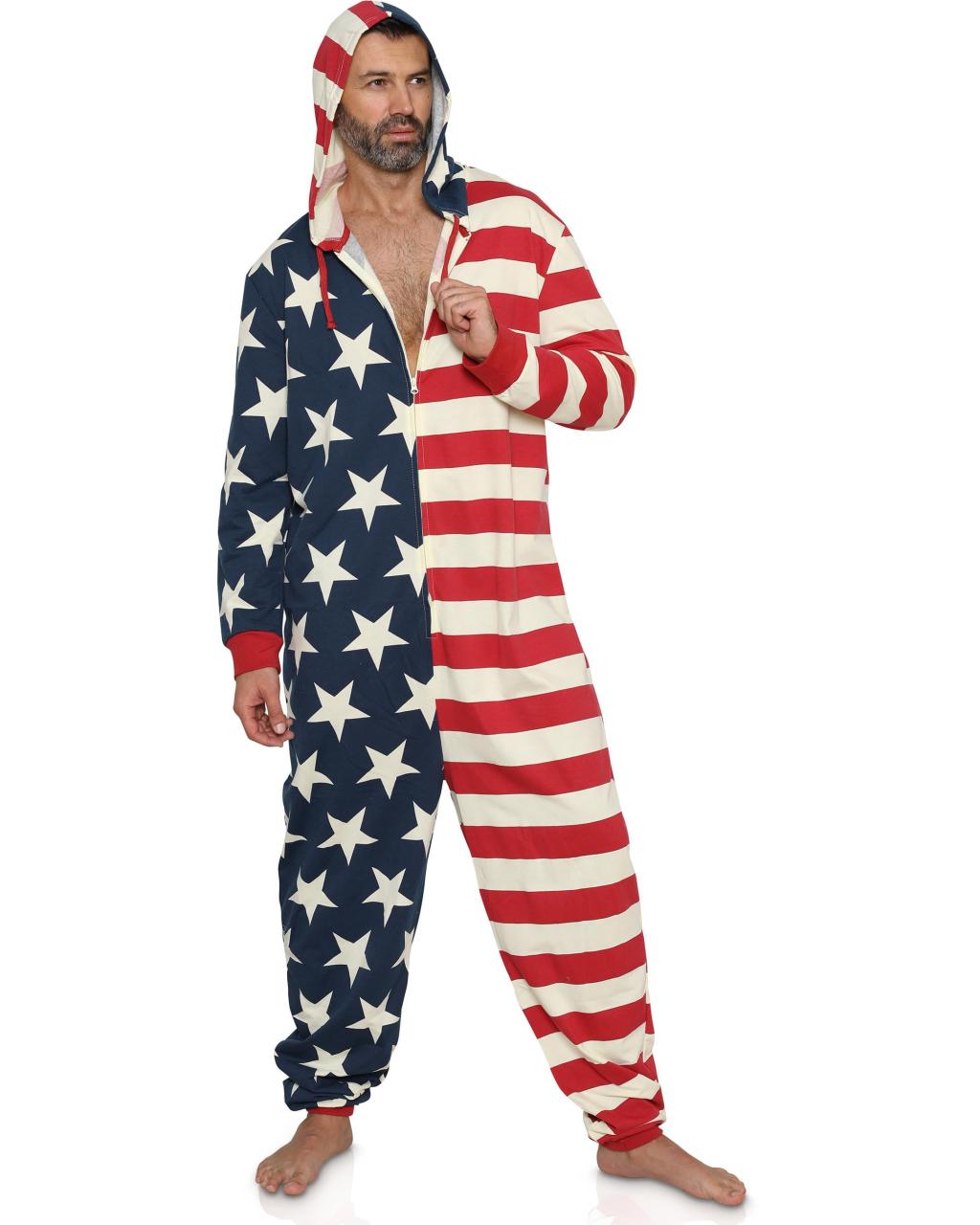 American Flag Onesie For Adults