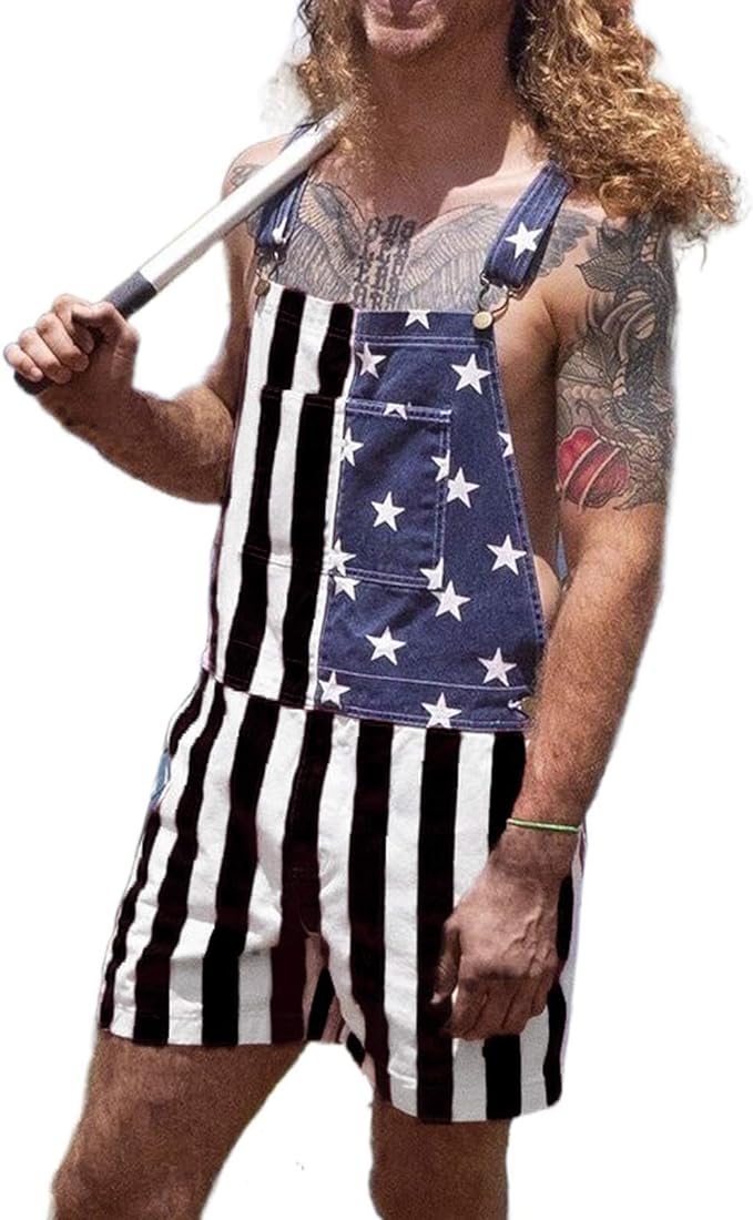 American Flag Overalls Men