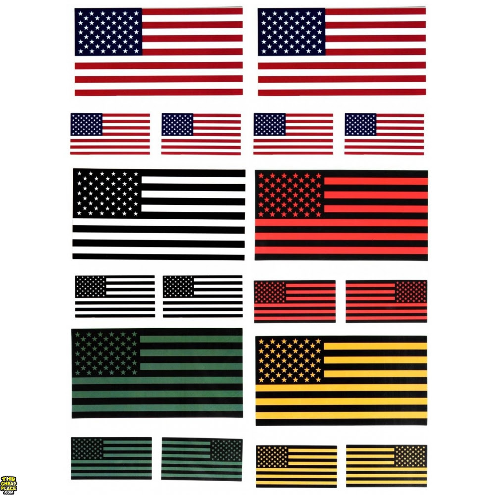 American Flag In Different Colors