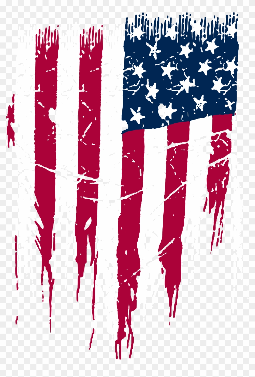 Red Ripped American Flag