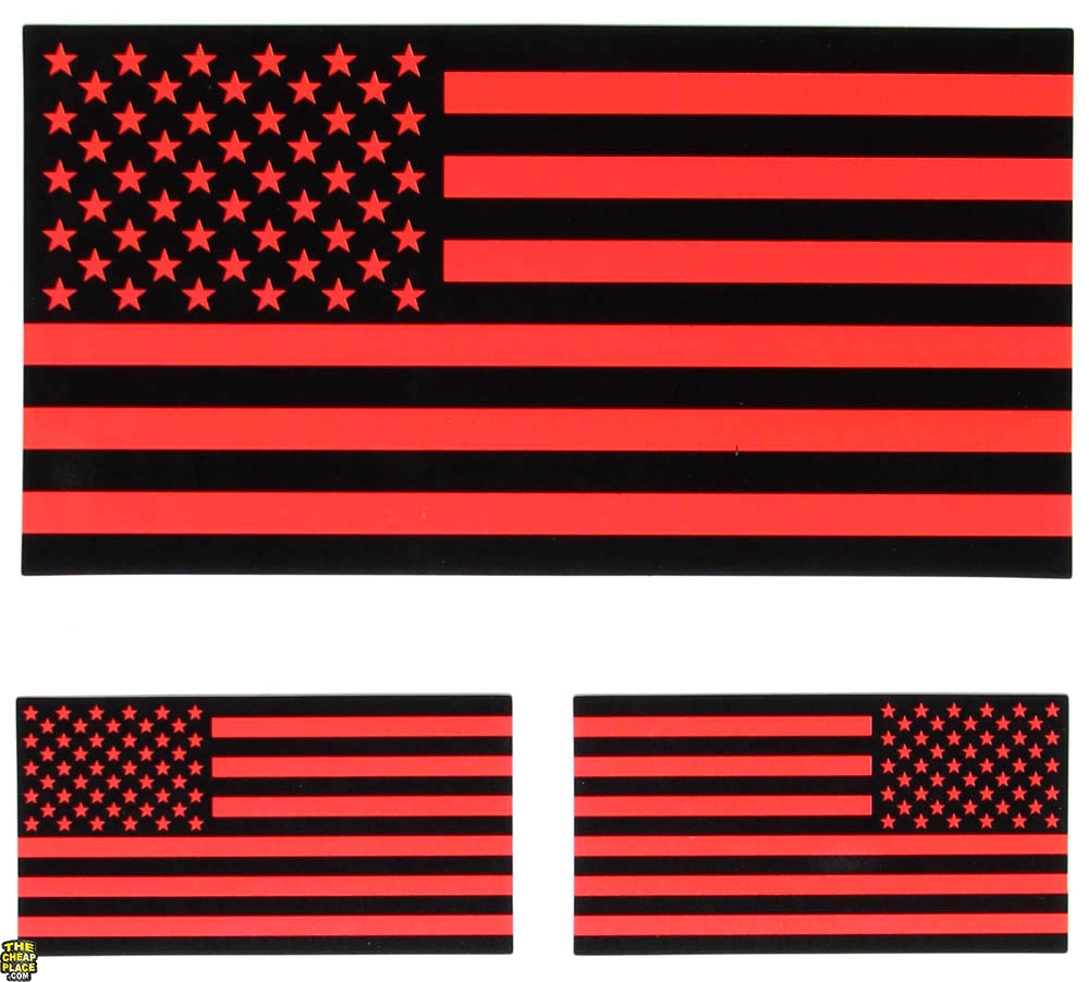 All Black Red And Green American Flag