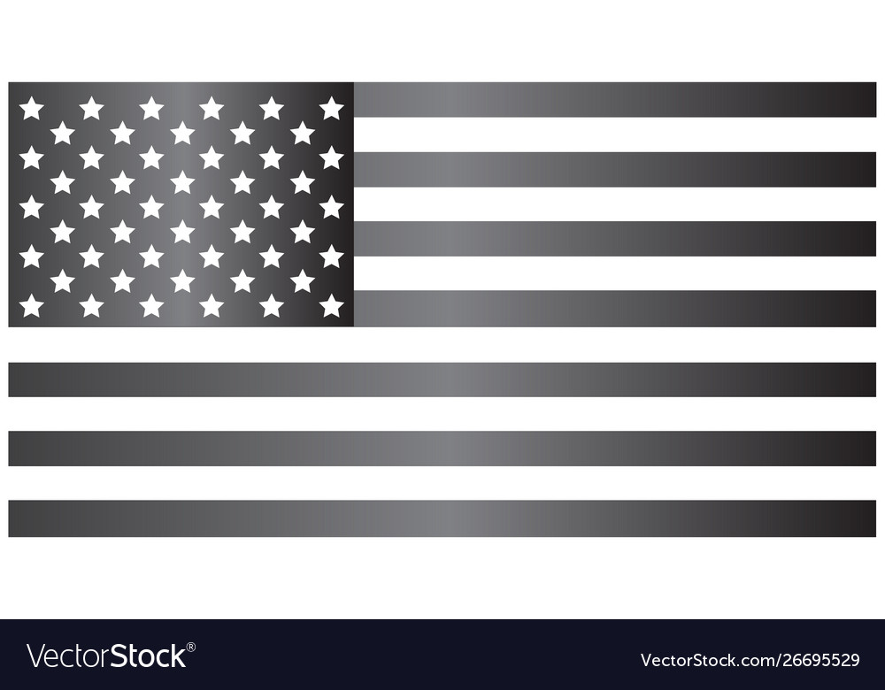 Grey Gray American Flag