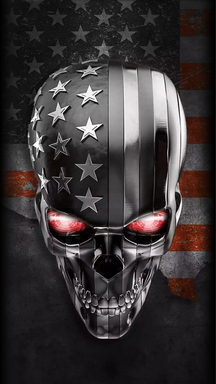 Skull American Flag